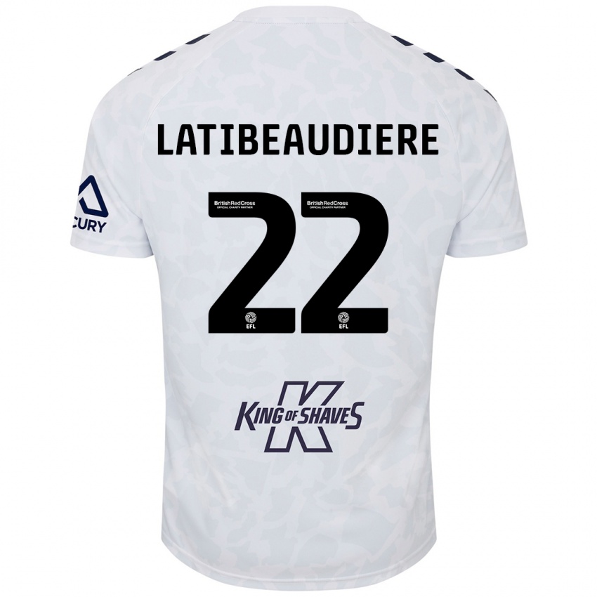 Enfant Maillot Joel Latibeaudiere #22 Blanc Tenues Extérieur 2024/25 T-Shirt Suisse