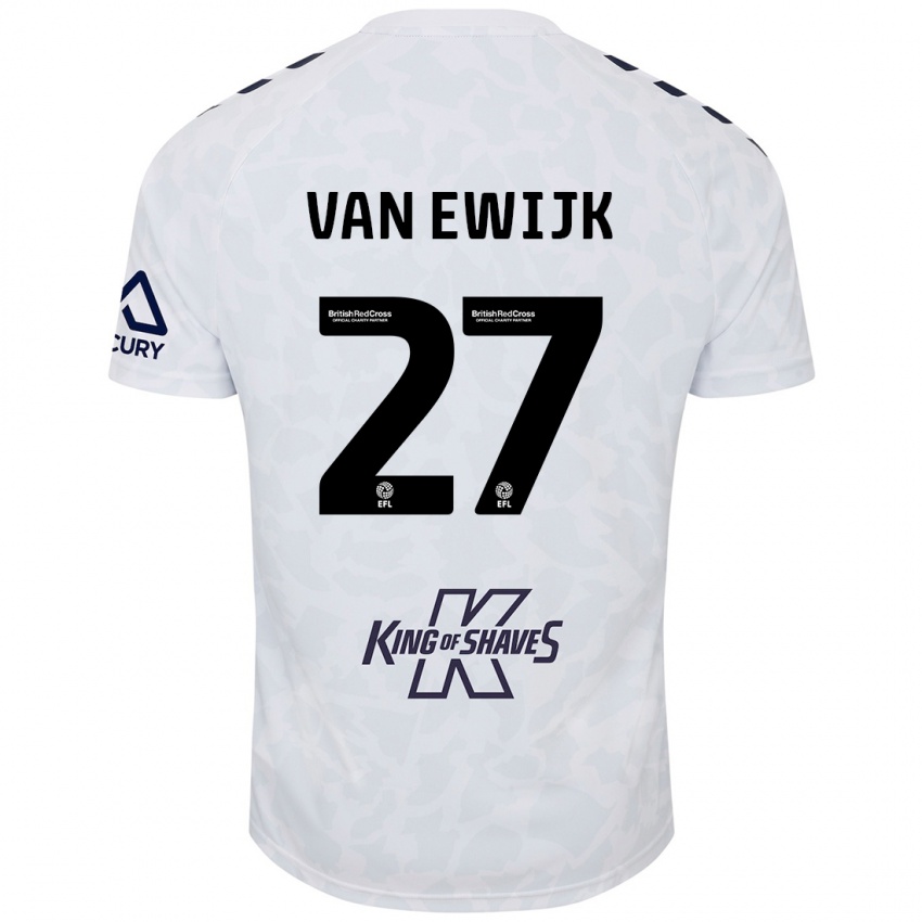 Kinder Milan Van Ewijk #27 Weiß Auswärtstrikot Trikot 2024/25 T-Shirt Schweiz