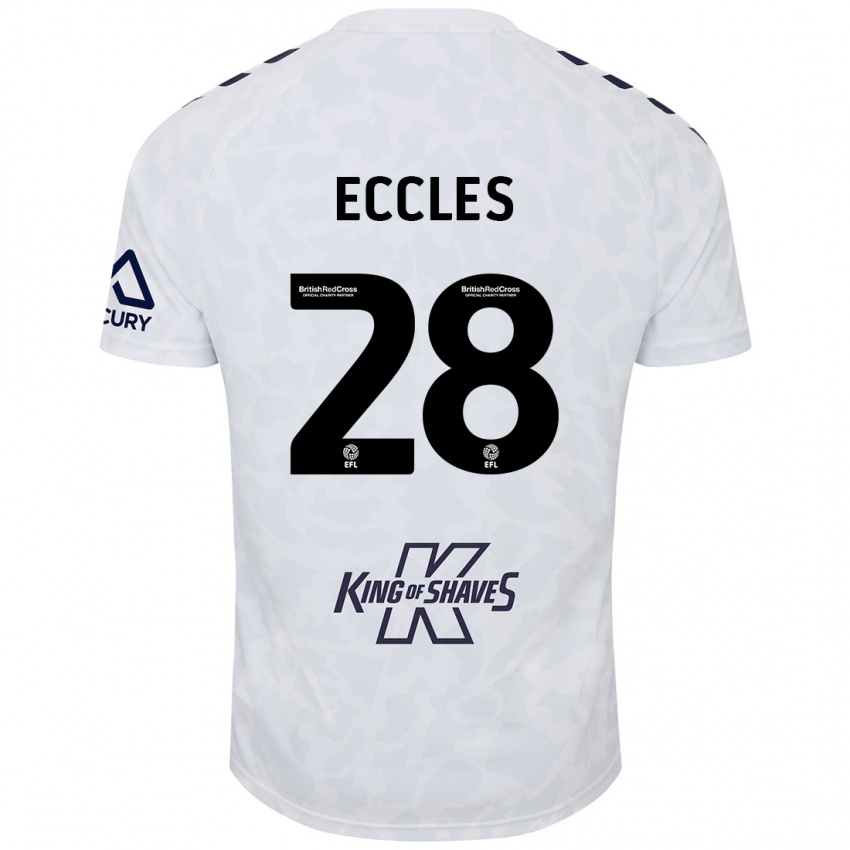 Kinder Josh Eccles #28 Weiß Auswärtstrikot Trikot 2024/25 T-Shirt Schweiz