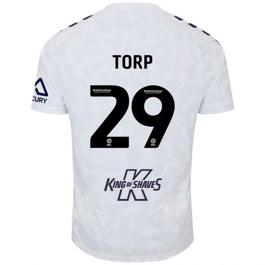 Enfant Maillot Victor Torp #29 Blanc Tenues Extérieur 2024/25 T-Shirt Suisse