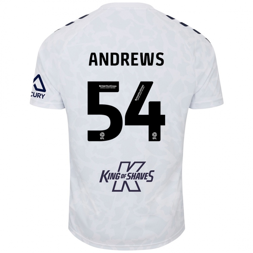 Kinder Kai Andrews #54 Weiß Auswärtstrikot Trikot 2024/25 T-Shirt Schweiz