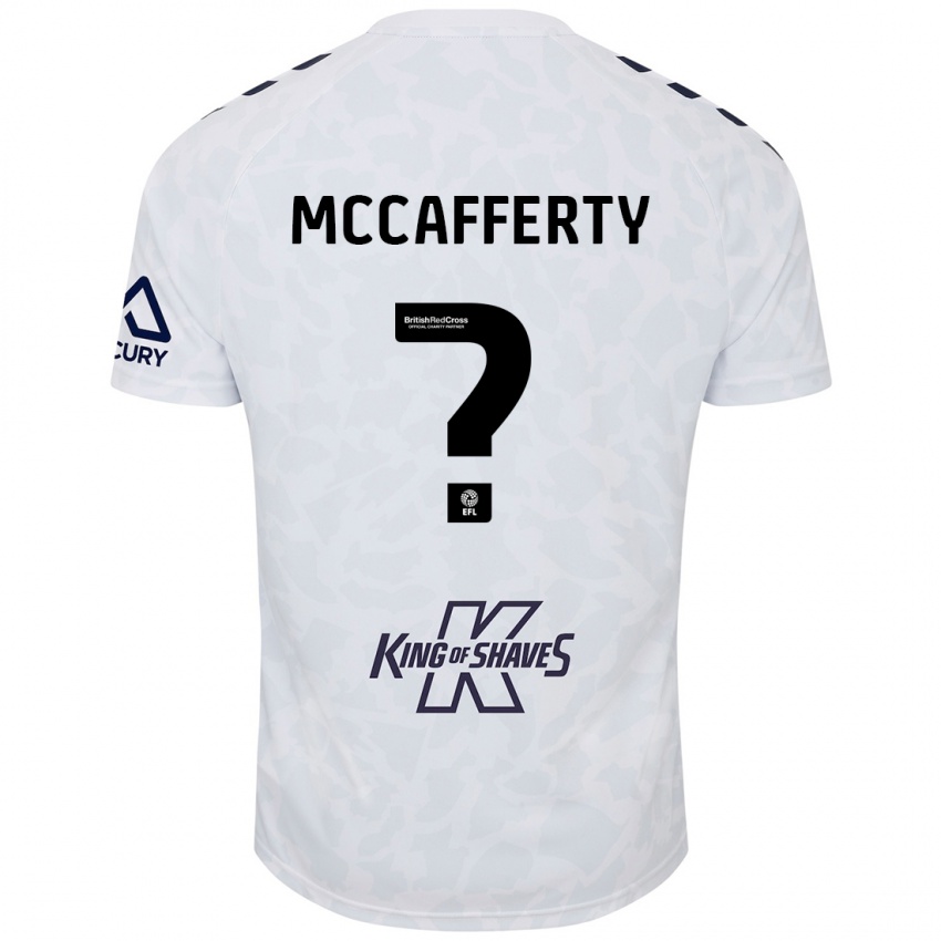 Enfant Maillot Lewys Mccafferty #0 Blanc Tenues Extérieur 2024/25 T-Shirt Suisse