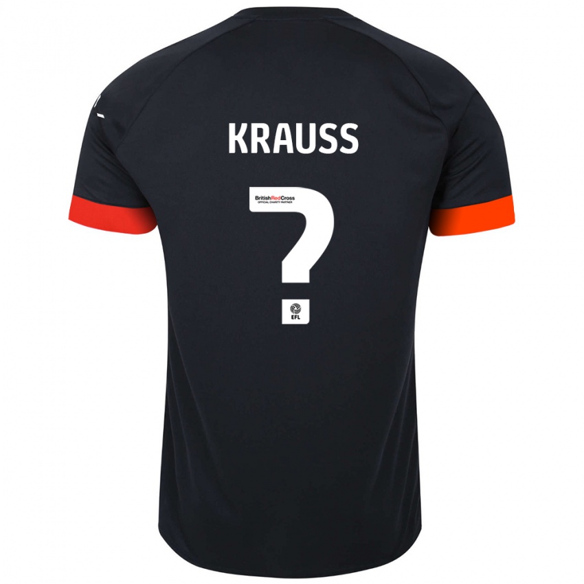 Enfant Maillot Tom Krauß #0 Noir Orange Tenues Extérieur 2024/25 T-Shirt Suisse