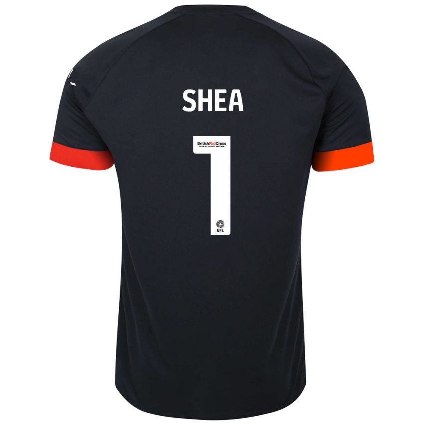 Enfant Maillot James Shea #1 Noir Orange Tenues Extérieur 2024/25 T-Shirt Suisse