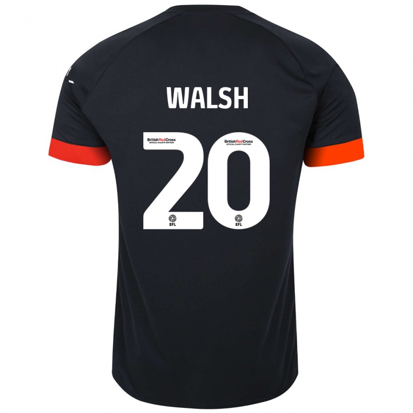 Enfant Maillot Liam Walsh #20 Noir Orange Tenues Extérieur 2024/25 T-Shirt Suisse