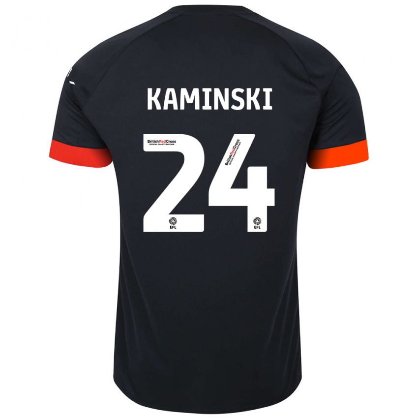 Kinder Thomas Kaminski #24 Schwarz Orange Auswärtstrikot Trikot 2024/25 T-Shirt Schweiz