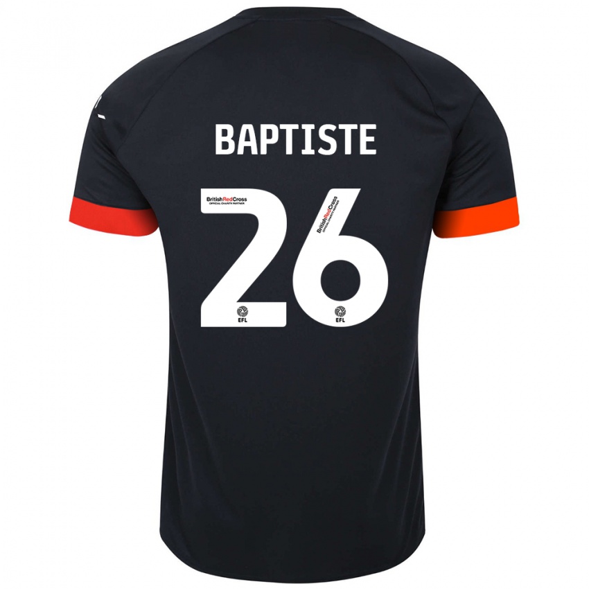 Enfant Maillot Shandon Baptiste #26 Noir Orange Tenues Extérieur 2024/25 T-Shirt Suisse