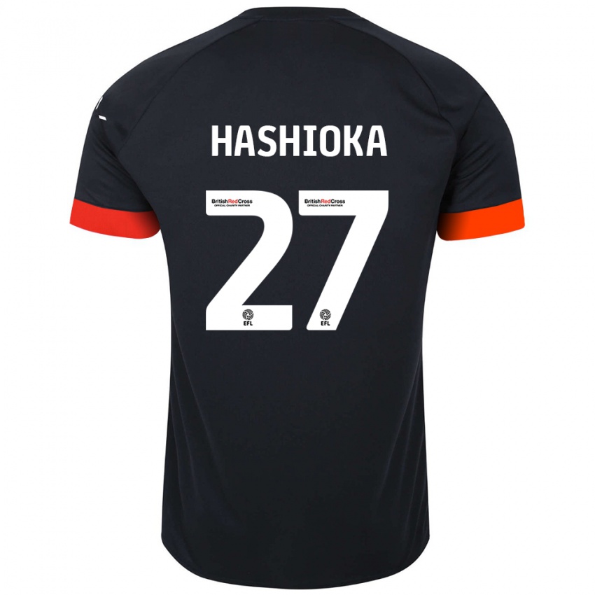 Enfant Maillot Daiki Hashioka #27 Noir Orange Tenues Extérieur 2024/25 T-Shirt Suisse