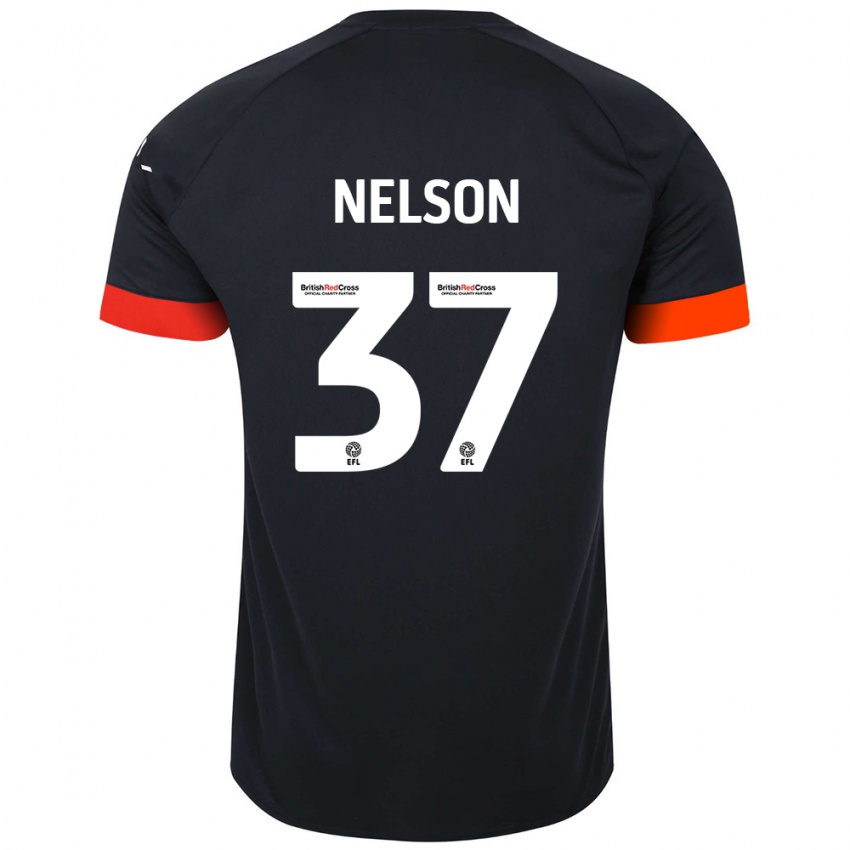 Enfant Maillot Zack Nelson #37 Noir Orange Tenues Extérieur 2024/25 T-Shirt Suisse