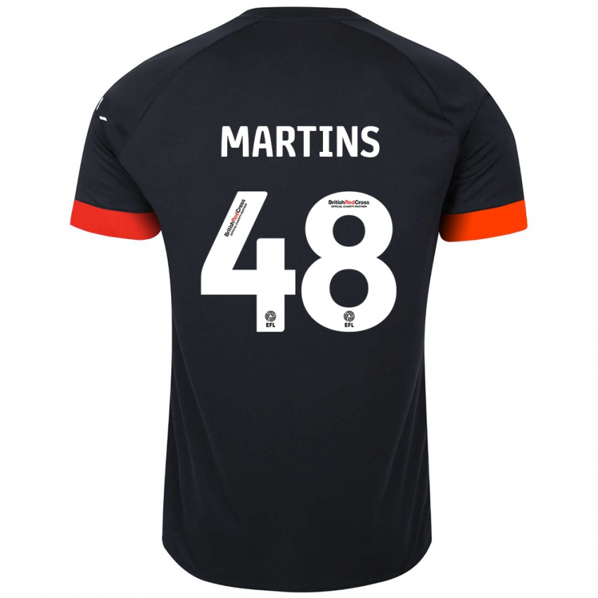 Kinder Dominic Dos Santos Martins #48 Schwarz Orange Auswärtstrikot Trikot 2024/25 T-Shirt Schweiz