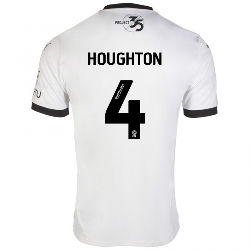 Kinder Jordan Houghton #4 Weiß Schwarz Auswärtstrikot Trikot 2024/25 T-Shirt Schweiz