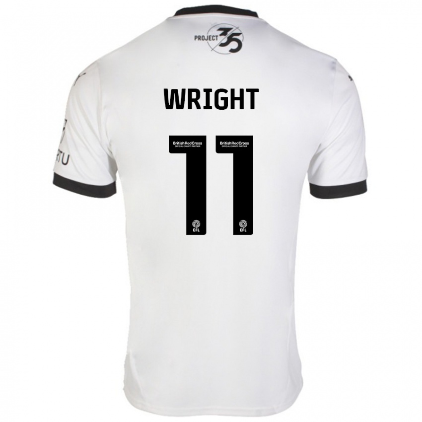 Enfant Maillot Callum Wright #11 Blanc Noir Tenues Extérieur 2024/25 T-Shirt Suisse