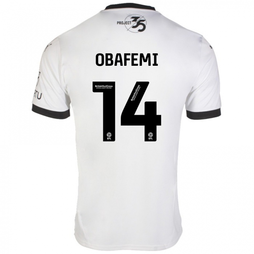 Enfant Maillot Michael Obafemi #14 Blanc Noir Tenues Extérieur 2024/25 T-Shirt Suisse