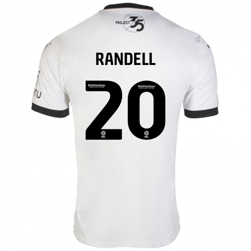 Kinder Adam Randell #20 Weiß Schwarz Auswärtstrikot Trikot 2024/25 T-Shirt Schweiz