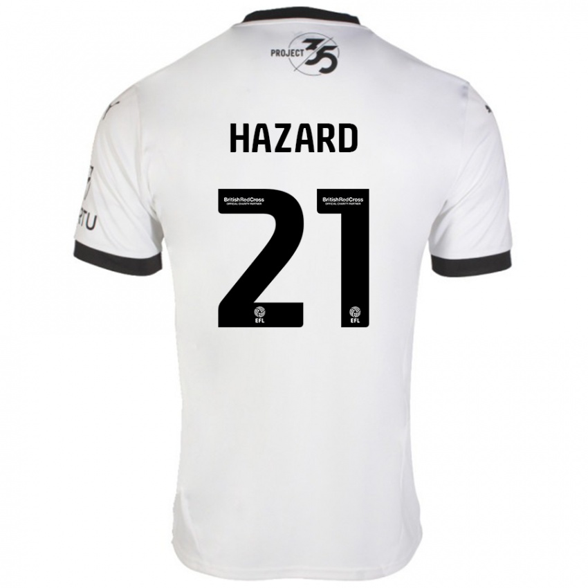 Kinder Conor Hazard #21 Weiß Schwarz Auswärtstrikot Trikot 2024/25 T-Shirt Schweiz