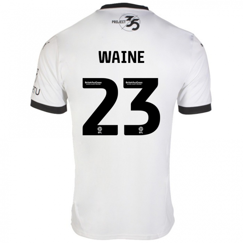 Kinder Ben Waine #23 Weiß Schwarz Auswärtstrikot Trikot 2024/25 T-Shirt Schweiz