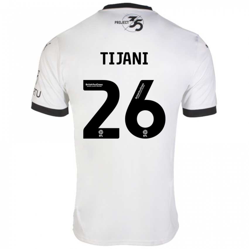 Enfant Maillot Muhamed Tijani #26 Blanc Noir Tenues Extérieur 2024/25 T-Shirt Suisse