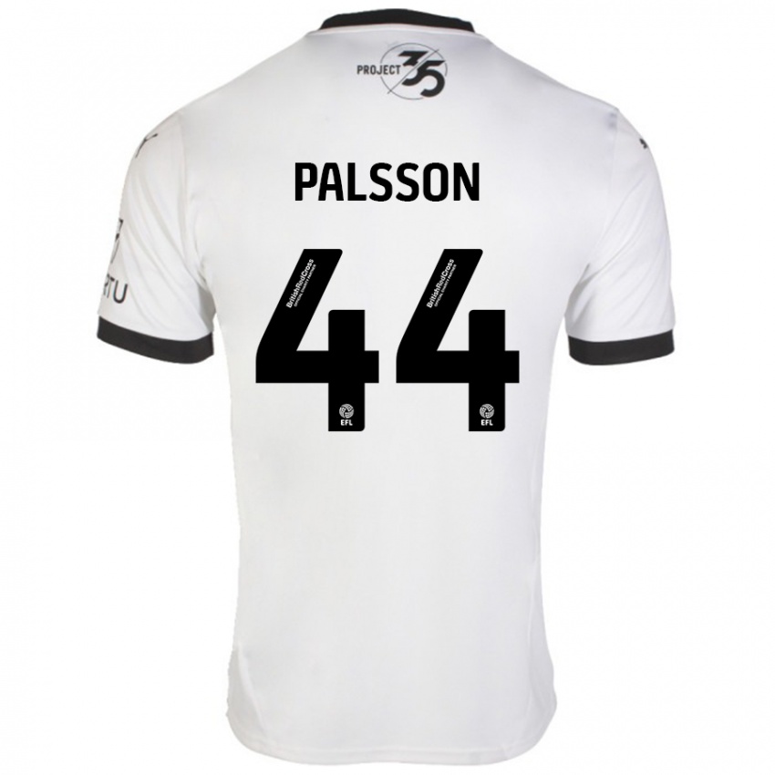 Enfant Maillot Victor Pálsson #44 Blanc Noir Tenues Extérieur 2024/25 T-Shirt Suisse