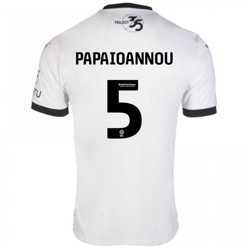 Kinder Panagiota Papaioannou #5 Weiß Schwarz Auswärtstrikot Trikot 2024/25 T-Shirt Schweiz