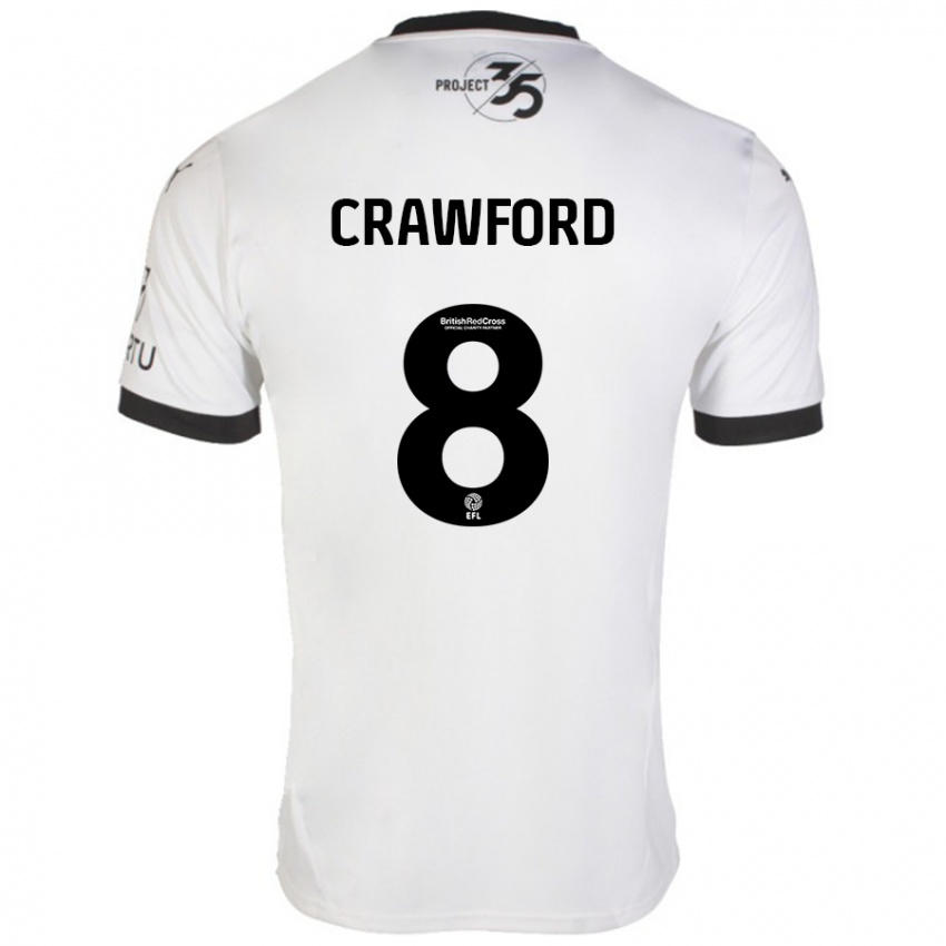 Enfant Maillot Imy Crawford #8 Blanc Noir Tenues Extérieur 2024/25 T-Shirt Suisse