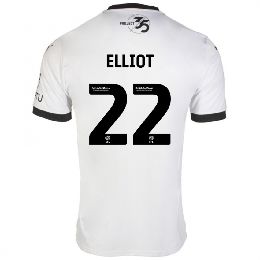 Kinder Emily Elliot #22 Weiß Schwarz Auswärtstrikot Trikot 2024/25 T-Shirt Schweiz