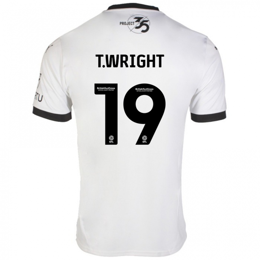 Kinder Tyreik Wright #19 Weiß Schwarz Auswärtstrikot Trikot 2024/25 T-Shirt Schweiz