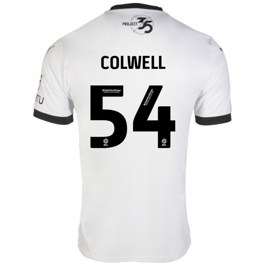 Kinder Lewis Colwell #54 Weiß Schwarz Auswärtstrikot Trikot 2024/25 T-Shirt Schweiz