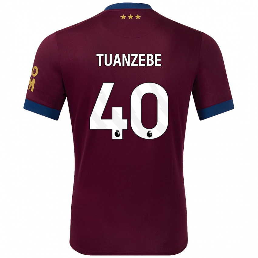 Kinder Axel Tuanzebe #40 Braun Auswärtstrikot Trikot 2024/25 T-Shirt Schweiz