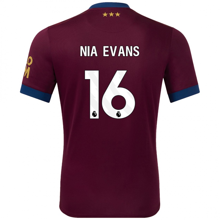 Enfant Maillot Nia Evans #16 Marron Tenues Extérieur 2024/25 T-Shirt Suisse