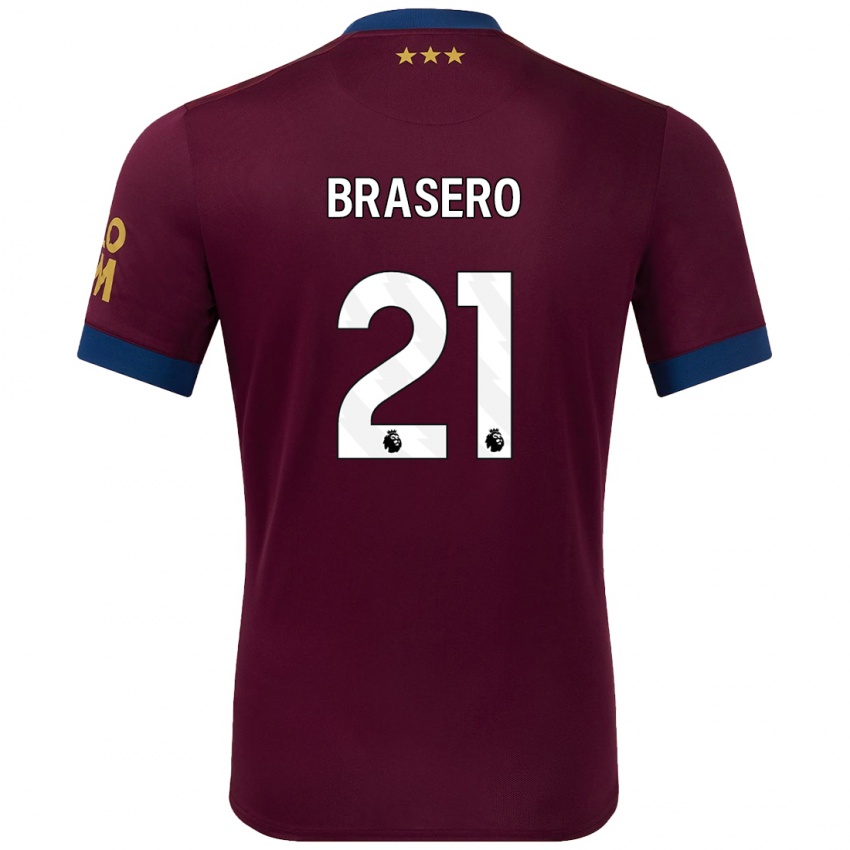 Kinder Sarah Brasero-Carreira #21 Braun Auswärtstrikot Trikot 2024/25 T-Shirt Schweiz