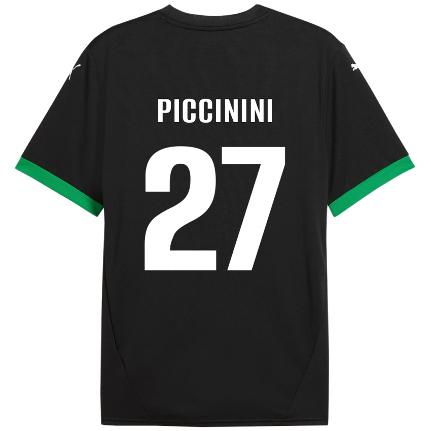 Herren Stefano Piccinini #27 Schwarz Dunkelgrün Heimtrikot Trikot 2024/25 T-Shirt Schweiz