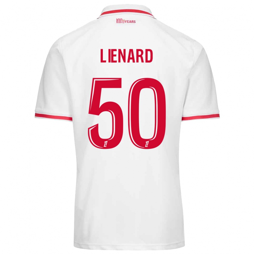 Homme Maillot Yann Lienard #50 Blanc Rouge Tenues Domicile 2024/25 T-Shirt Suisse