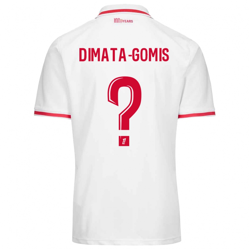 Homme Maillot Kamron Dimata-Gomis #0 Blanc Rouge Tenues Domicile 2024/25 T-Shirt Suisse