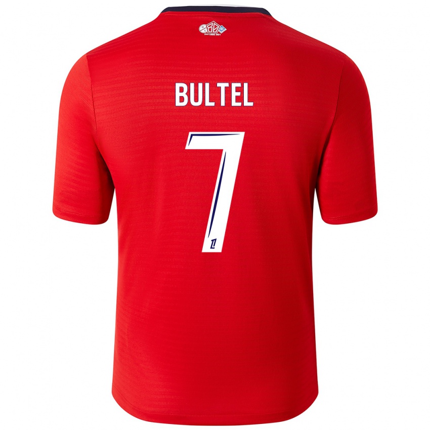 Homme Maillot Ludivine Bultel #7 Rouge Blanc Tenues Domicile 2024/25 T-Shirt Suisse