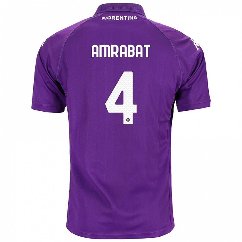 Homme Maillot Sofyan Amrabat #4 Violet Tenues Domicile 2024/25 T-Shirt Suisse