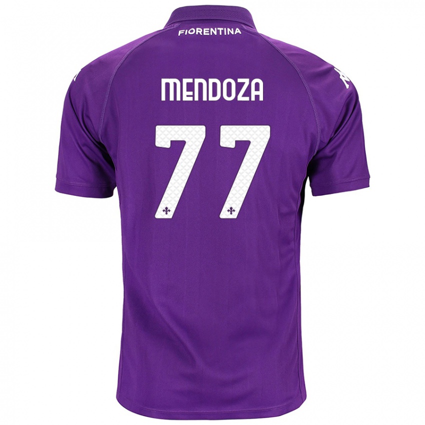 Homme Maillot William Mendoza #77 Violet Tenues Domicile 2024/25 T-Shirt Suisse