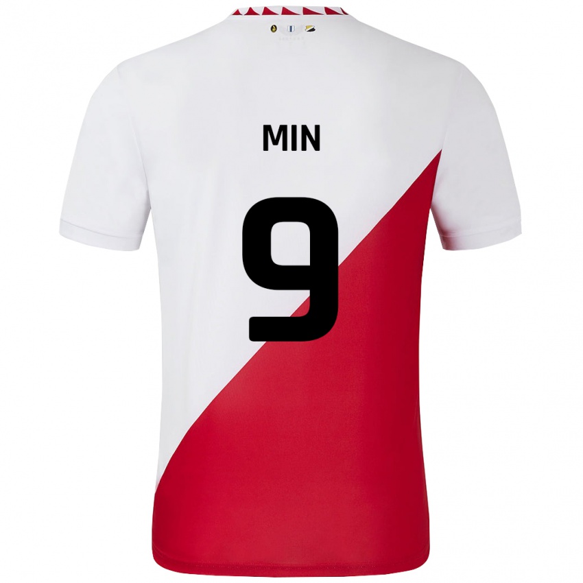 Herren David Min #9 Weiß Rot Heimtrikot Trikot 2024/25 T-Shirt Schweiz