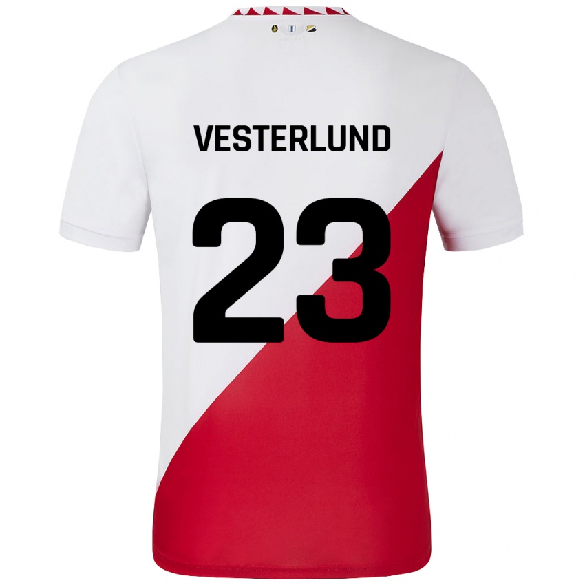 Herren Niklas Vesterlund #23 Weiß Rot Heimtrikot Trikot 2024/25 T-Shirt Schweiz