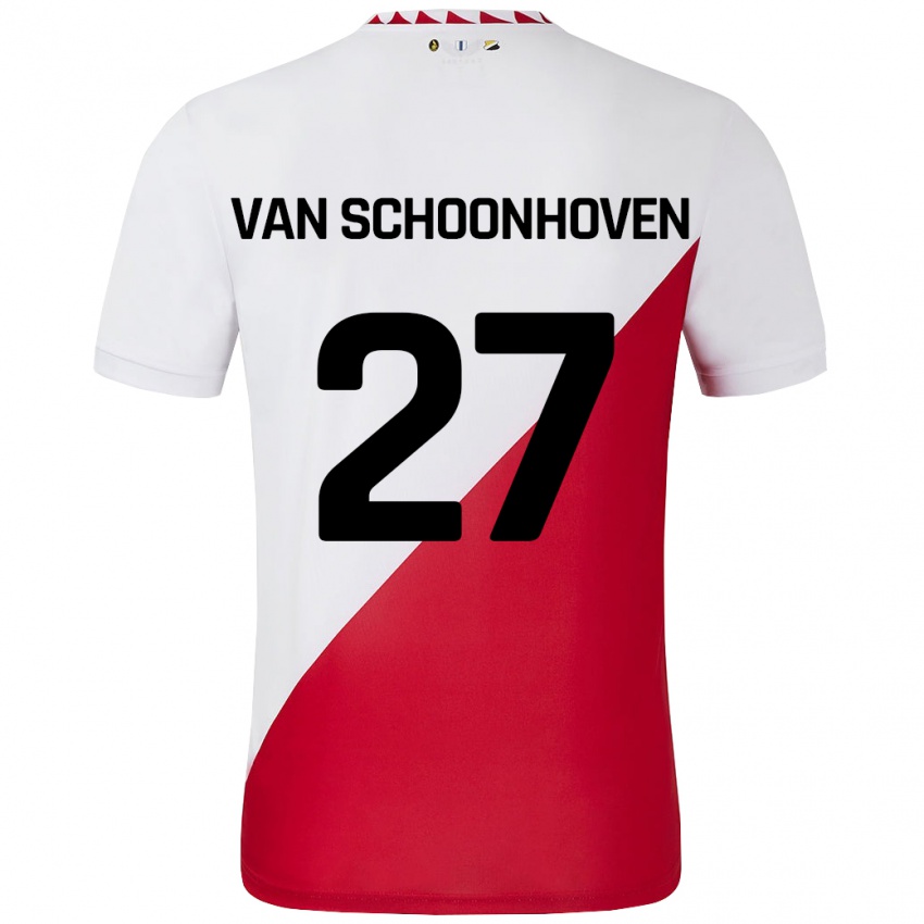 Herren Nurija Van Schoonhoven #27 Weiß Rot Heimtrikot Trikot 2024/25 T-Shirt Schweiz