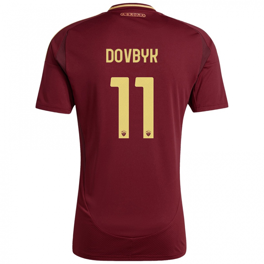 Homme Maillot Artem Dovbyk #11 Rouge Brun Or Tenues Domicile 2024/25 T-Shirt Suisse