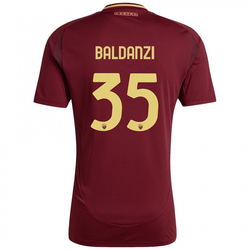 Herren Tommaso Baldanzi #35 Rot Braun Gold Heimtrikot Trikot 2024/25 T-Shirt Schweiz