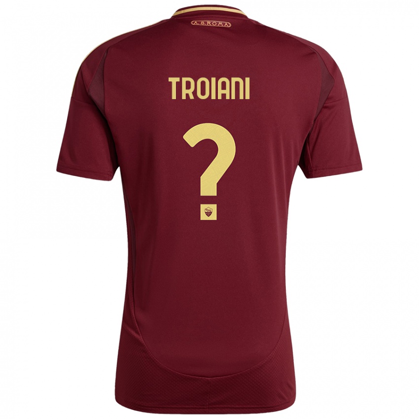 Herren Nicolò Troiani #0 Rot Braun Gold Heimtrikot Trikot 2024/25 T-Shirt Schweiz