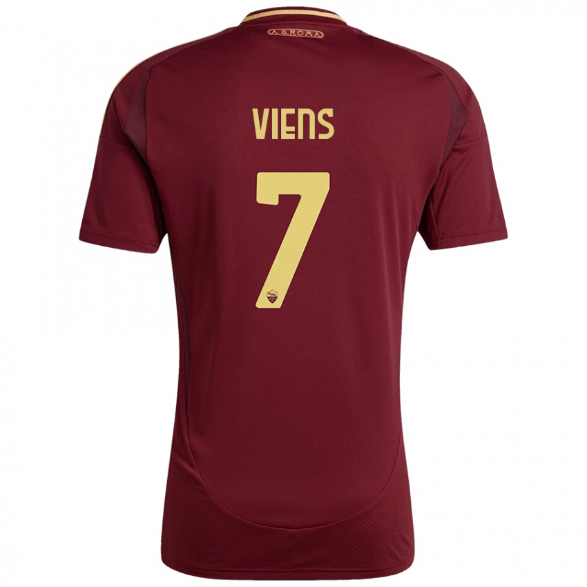 Herren Evelyne Viens #7 Rot Braun Gold Heimtrikot Trikot 2024/25 T-Shirt Schweiz