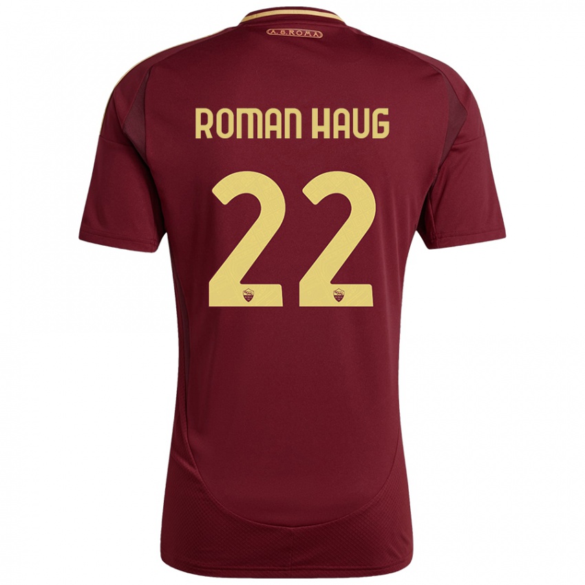 Homme Maillot Sophie Roman Haug #22 Rouge Brun Or Tenues Domicile 2024/25 T-Shirt Suisse