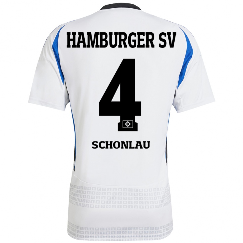 Herren Sebastian Schonlau #4 Weiß Blau Heimtrikot Trikot 2024/25 T-Shirt Schweiz