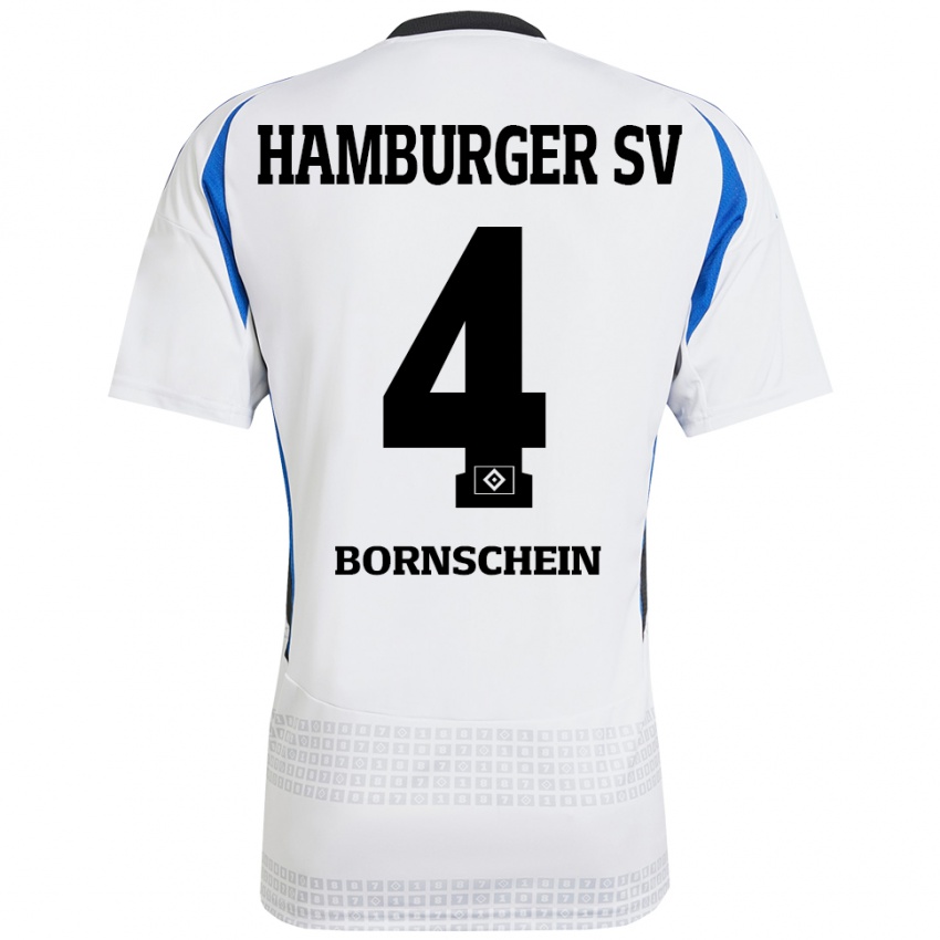 Herren Lukas Bornschein #4 Weiß Blau Heimtrikot Trikot 2024/25 T-Shirt Schweiz