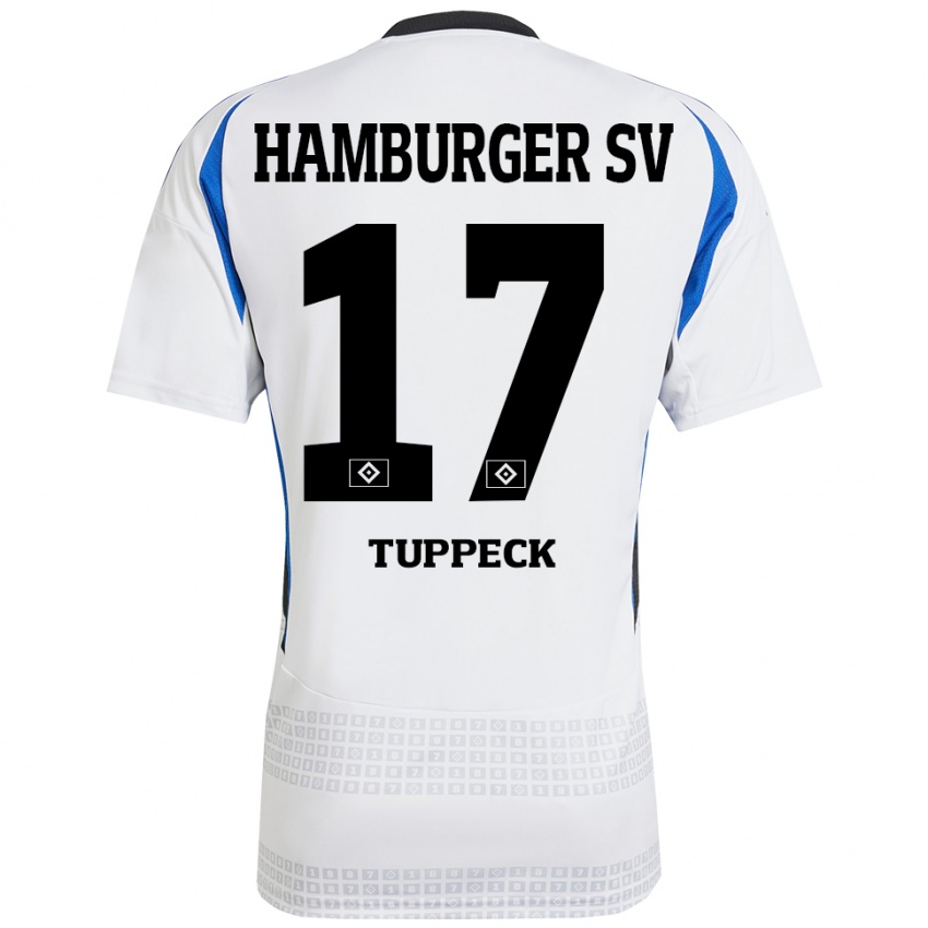 Herren Niklas Tuppeck #17 Weiß Blau Heimtrikot Trikot 2024/25 T-Shirt Schweiz