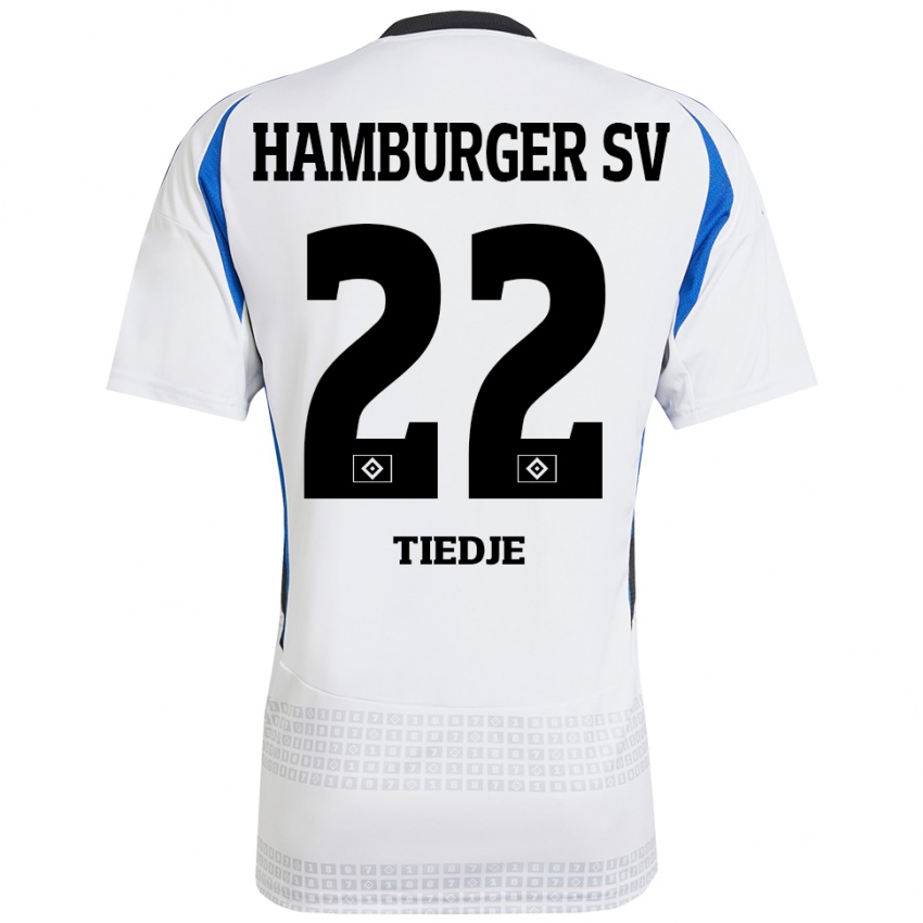 Herren Patrick Tiedje #22 Weiß Blau Heimtrikot Trikot 2024/25 T-Shirt Schweiz