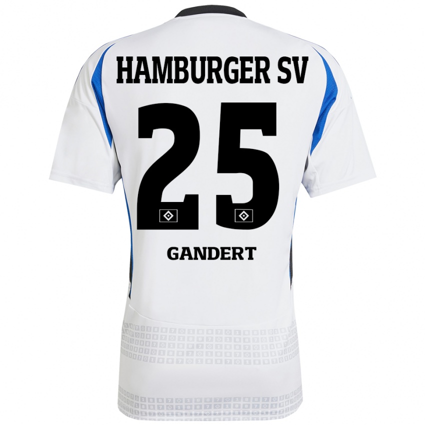 Herren Jeremy Gandert #25 Weiß Blau Heimtrikot Trikot 2024/25 T-Shirt Schweiz