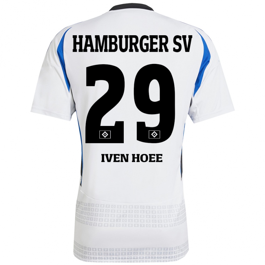 Herren Lennart Iven Hoee #29 Weiß Blau Heimtrikot Trikot 2024/25 T-Shirt Schweiz